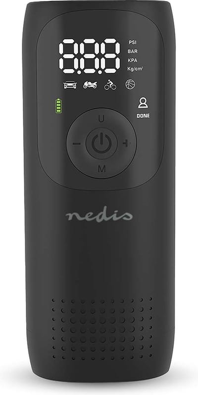 Nedis Draagbare Compressor – Luchtpomp met Zaklamp – Elektrische fietspomp – Bandenpomp