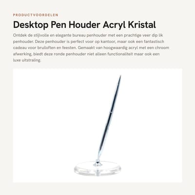 Dailygoods- Penhouder Ronde Vorm - Acryl Pennenhouder - Transparante Penhouder - Kantoorartikelen - Cadeau voor Bruiloft - Diameter 9 cm - Pennenstandaard