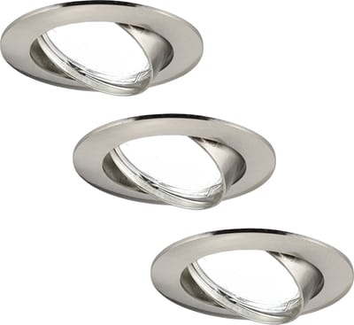 Ledvion - 3X LED Inbouwspot Amsterdam - RVS - Dimbaar - 3W - 6500K - Ø82 mm