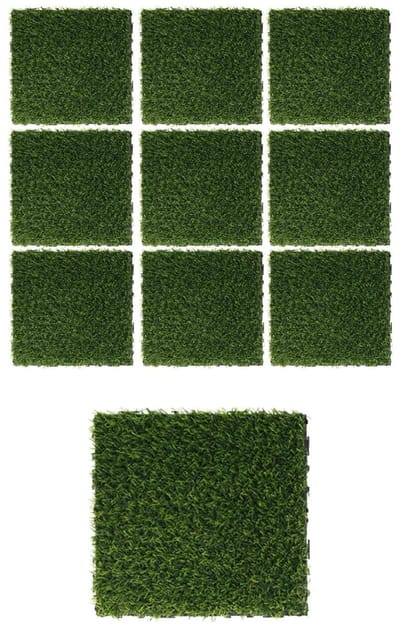 Kunstgras Tegels - Tuintegels Gazonlook - Buitenruimte Verfraaien - Eenvoudig Steeksysteem - 30 x 30 cm - Groen