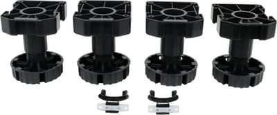 Stelpoten 100 mm voor keukens en meubels - verstelbaar 90-120 mm - opschroefmodel - inclusief montageblokken en plintclips - set van 4