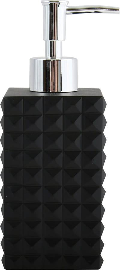 MSV Zeeppompje/dispenser - Kubik - kunststeen - zwart - 7 x 17 cm - 270 ml