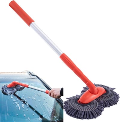 Autowasborstel - Wasmoppen set - Auto reinigen - Verstelbare steel - Tot 115 cm - Uniek
