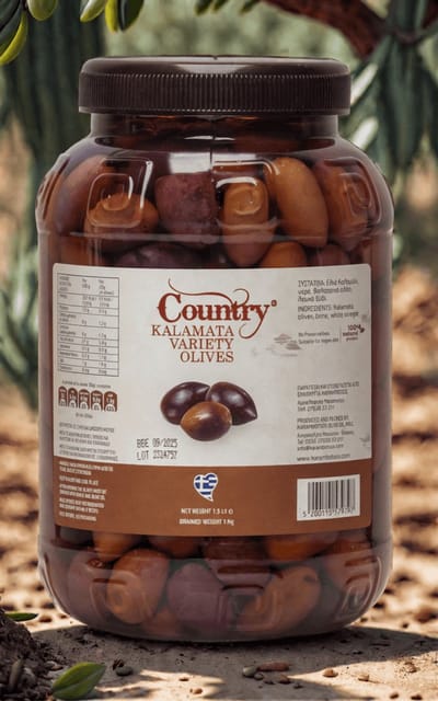 Country Kalamata Olives - 100% natuurlijke Griekse specialiteit - 1.5L