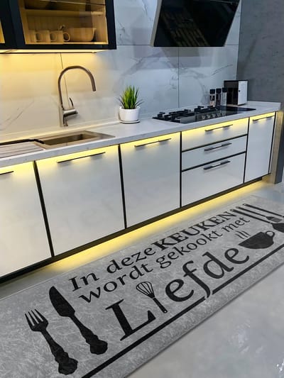De Groen Home Keukenloper 80x220cm Vloerkleed - Knus Koken collectie - Wasbaar Antislip - Laagpolig Vuilafstotend & Zacht Tapijt