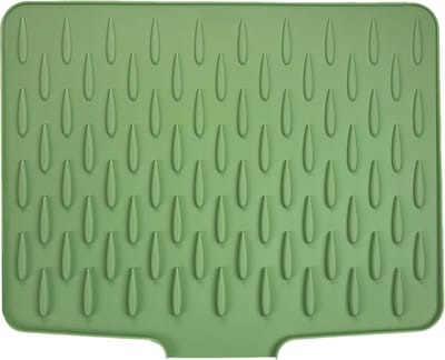 Afdruipmat voor de keuken, lekvrije siliconen afdruipmat met wateromleiding, werkbladbescherming en anti-slip, ideaal voor servies en badkamer 40 x 32,5 cm