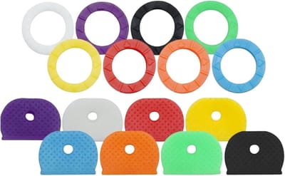 Kleurrijke Sleutelhulsjes Set van 72 Stuks met 40 Ronde en 32 Halfronde Caps voor Standaard Platte Huissleutels in 8 Kleuren