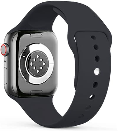 Stravo Siliconen Sportbandje – Zacht & Waterproof Horlogeband – Geschikt voor Apple Watch 42mm (Series 11/10), 41mm (Series 9/8/7), 40mm (Series 6/5/4/SE 1/2/3), 38mm (Series 3/2/1) – maat S/M – Zwart