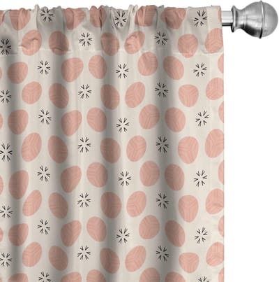 ABAKUHAUS – Pastel Gordijnen – 2x75x225 cm – Microvezel – Halfschaduw – Zalm Koksgrijs
