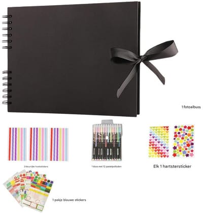 QTTVBTNA -DIY Fotoalbum 80 Pagina’s – Zelf te Versieren Fotoboek met Ringen – Scrapbook Album voor Verjaardag, Baby of Gastenboek