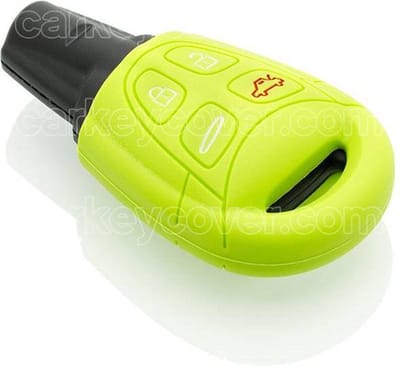 Autosleutel Hoesje geschikt voor Saab - SleutelCover - Silicone Autosleutel Cover - Sleutelhoesje Lime groen