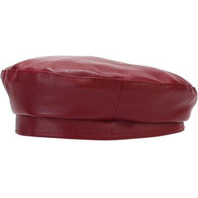 Zoete PU Leer Parel Strik Baret Koreaanse Stijl Britse Stijl Kunstenaarsmuts Retro Ontwerp Effen Kleur Schildersmuts Streetwear brown