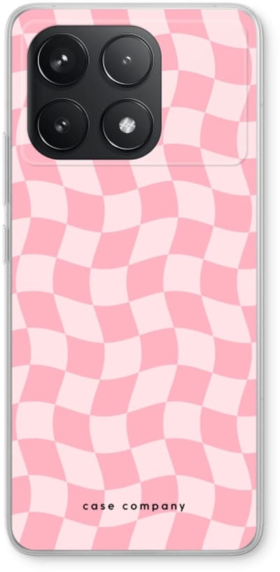 Case Company® - Hoesje geschikt voor Xiaomi Poco F6 Pro hoesje - Grid Roos - Soft Cover Telefoonhoesje - Bescherming aan alle Kanten en Schermrand