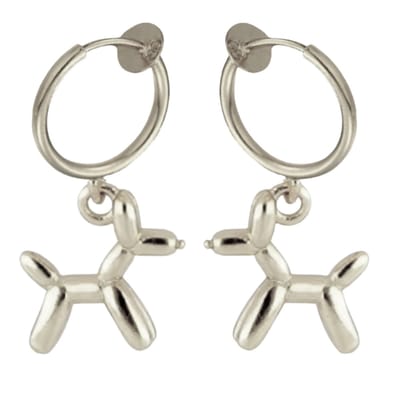 Klem Oorbellen-Balloon dog zilverkleur- geen gaatje- Charme Bijoux