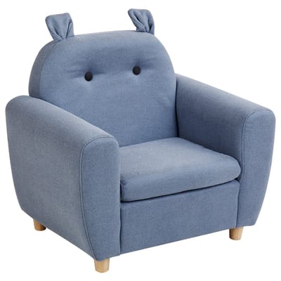 MARIBO - Kinderfauteuil - Blauw - Linnen