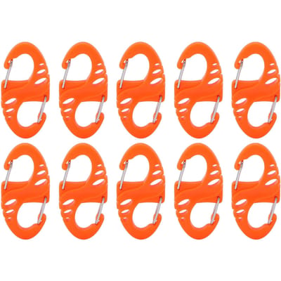 10pcs S Shaped 8 Shaped Snap Keychain Hook Clip Outdoor Molle Backpack Quick Release BuckleOrange orange