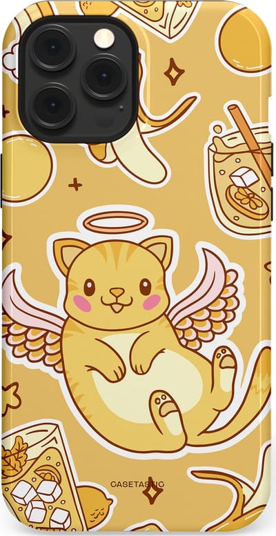 Casetastic Hoesje Geschikt voor Apple iPhone 12 Pro Max Magsafe - Stijlvolle Beschermende Duo-layer Case - Poezenvleugels