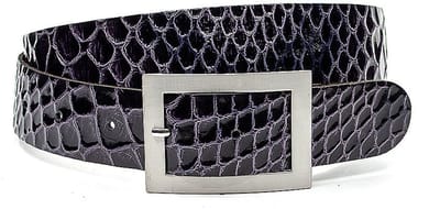 Dames riem paars kroko look - 4 cm breed - Leer - Lak riem - Casual - Maat 85