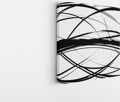 Saammp - Canvas Schilderij - Abstract - Geometrische Kunst - Zwart-Wit - 20x20 - Foto op canvas - Wanddecoratie - muurdecoratie Woonkamer - Slaapkamer decoratie - Canvas Print