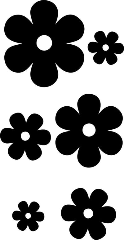 Decoratieve raam - muur stickers bloemmotief 6 stuks