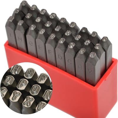 Metalen Stempelset - Alfabet Letters - Metaal Graveren - Hoge Hardheid Staal - 1.5mm Punten - Grijs