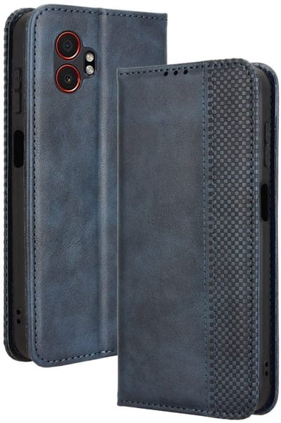 Coverup Hoesje - Geschikt voor Samsung Galaxy Xcover 7 Pro Hoesje - Coverup Vintage Style Book Case - Blauw
