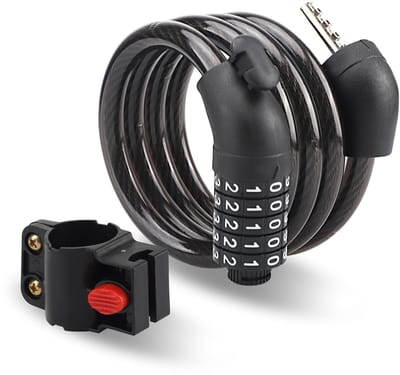 Ibenzoa® Sterk en veelzijdig fietsslot met lange kabel en 5-cijferige code