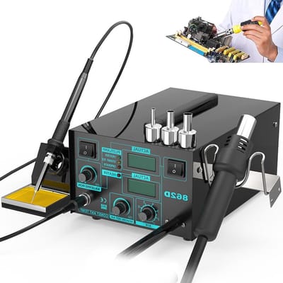 Hetelucht Soldeerstation - Reparatie Station - Elektronica Reparatie - Dubbele Functie - 600W - Zwart