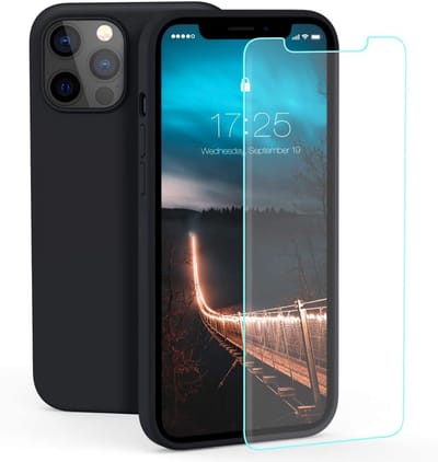 Hoesje Geschikt voor iPhone 12 Mini Hoesje - Soft Nano siliconen cover TPU backcover - Zwart met 1x Screenprotector