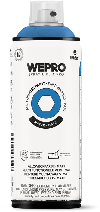 Spuitbus Blauw Cadaques Mat MTN WEPRO ALL-PURPOSE PAINT 400ML