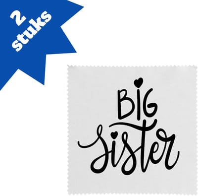 Akyol - big sister brillendoekjes - Zus - oudere zus - cadeau - verjaardag - oudere zus - familie - 17,8 bij 17,8 cm - 2 stuks