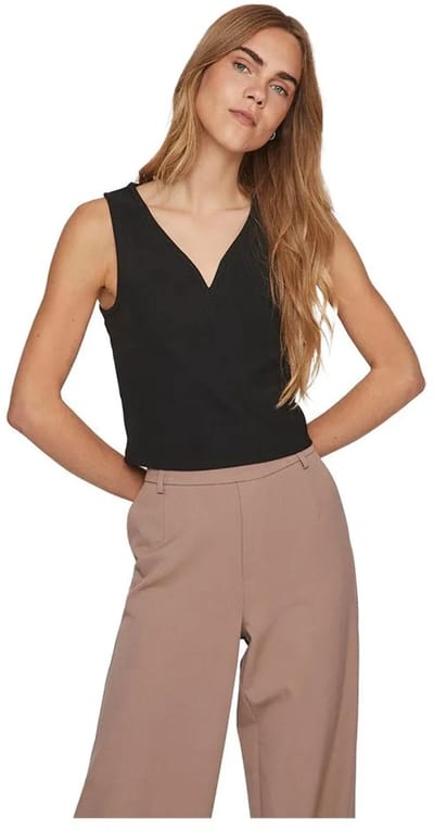 Vila Kia Mouwloze Blouse Zwart M Vrouw
