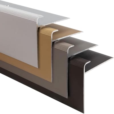 Trapprofiel F-vorm Aluminium 134 cm Brons Licht voor Laminaat en Tapijt