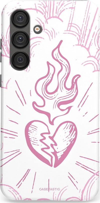 Casetastic Hoesje Geschikt voor Samsung S25 Plus - Stijlvolle Beschermende Duo-layer Case - Roze Liefdesvlam