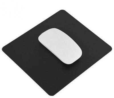 Aluminium muismat - antislip metalen muismat - sterk duurzaam waterdicht - stijlvol modern design - beschermend voor kantoor thuis gaming - 22 x 18 cm - zwart