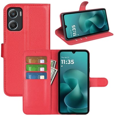 MobyDefend Hoesje - Geschikt voor Motorola Moto G06 / Motorola Moto G06 Power - Kunstleren Wallet Book Case (Sluiting Voorkant) - Rood