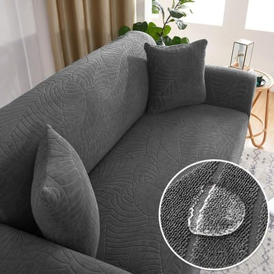 Bankhoes voor woonkamer Dikke elastische jacquardhoes voor bank, bank, fauteuil, 1/2/3/4-zits L-vormige hoekbankhoes 4 Seater 235-300cm