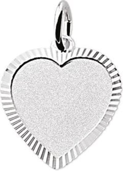 graveerhartje gediamanteerd zilver gerhodineerd