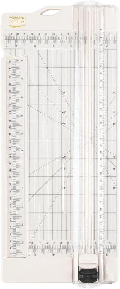 Papiersnijder met Rilfunctie - Papier trimmer - Kaarten maken - Uitschuifbare liniaal - 305 x 12 cm - Offwhite