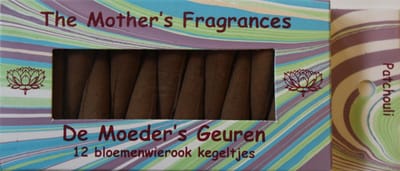 Wierook Patchouli | 12 Bloemenwierook Kegeltjes