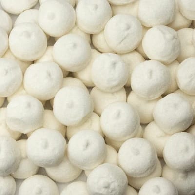 witte spekbollen marshmallow 50 stuks 450 gram geboorte spekken snoep of voor babyshower gender reveal