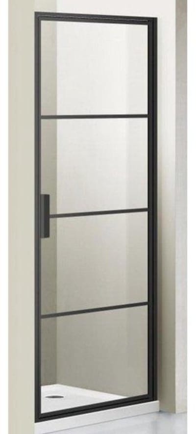 FugaFlow Efficiente Vetro Douchedeur - 100x200cm - frame lines buitenzijde - anti kalk - mat zwart