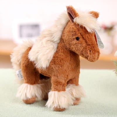 Echte Paard Knuffelpop Hoge Kwaliteit Pluche Dier Super Realistisch Pony Speelgoed Klassiek Verjaardag Hoge Kwaliteit Cadeau Voor Kinderen about 30cm