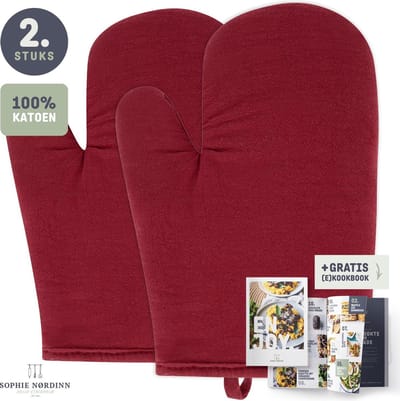 Handschoenen van Sophie Nordinn® - Handschoen Nora (Rood) - Universele wanten 2 Stuks