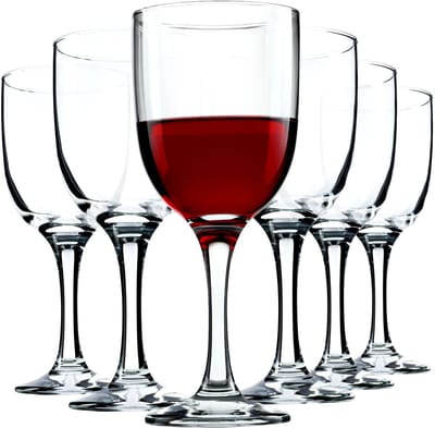 KADAX Wijnglazen, vaatwasmachinebestendige wijnkelk, hoogwaardige en elegante glazen voor rode en witte wijn, wijnglas met lange stijl, kelkglazen voor het serveren (6 x 290 ml, voor wijn)