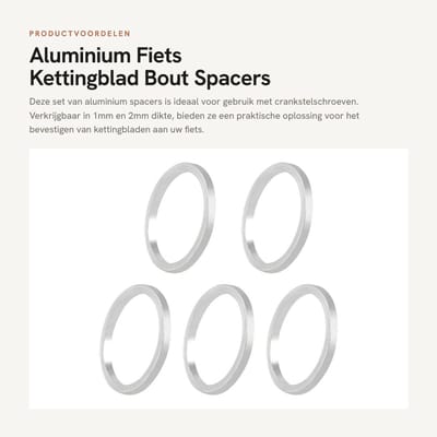 Dailygoods- Kettingblad Aluminium - Afstandhouder Fietstas - Wiggen - 1mm/2mm Dikte - Geschikt voor Crankstel - Lichtgewicht en Duurzaam - Afstandhouders
