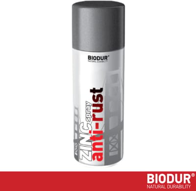 BIODUR Hittebestendige Zinkspray - 400ml - Anti-roest - Tot 400°C - Sneldrogend - UV/Weerbestendig - Voor Binnen & Buiten