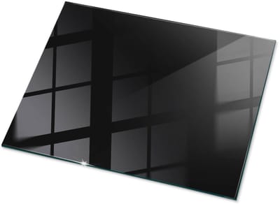 Tulup Tafelblad Glas - Kleur Zwart Glad Glasplaat Tafel - 80 cm x 60 cm - Zwart Veiligheidsglas - Rechthoekig Tafelblad Glas - Glazen Tafelblad voor de Woonkamer - Glazen Tafelblad