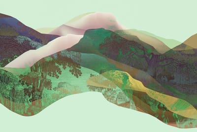 Fotobehang magicmountain3 DD121804 Livingwalls Walls by Patel 3 Groen Bruin Vlies 270 x 400 cm (4 delen) 3D Fotobehang