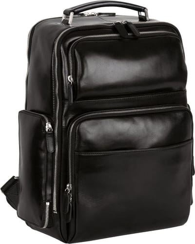 LEONHARD HEYDEN Leren laptop rugzak rugzak met laptopvak Cambridge Business Rucksack 5275 Schwarz zwart